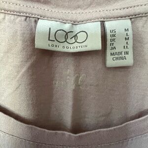 LOGO by Lori Goldstein 3/4 Sleeve Tee - Very Light Pink